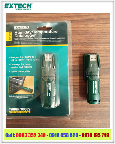 EXTECH RHT10; Nhiệt Ẩm Kế 0%RH -100%RH có Datalogger _Extech RHT10Humidity and Temperature USB Datalogger
